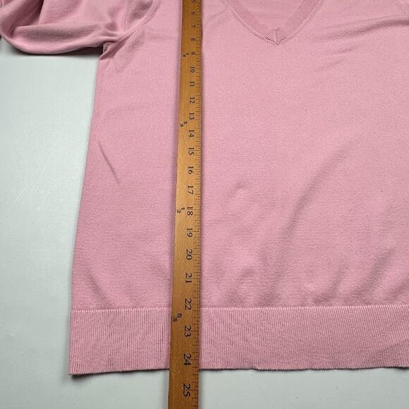 Boden Sweater Womens Large Pink V Neck Preppy Career Minimalist Stretch Comfort - Picture 10 of 12